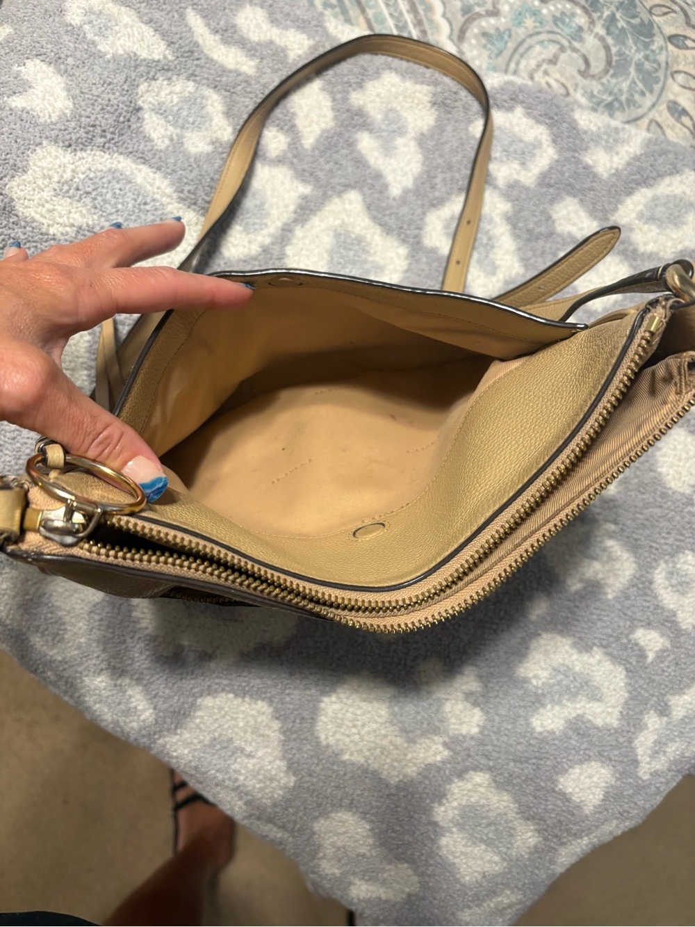 Coach Pebbled Leather Crossbody Bag in Tan - Picture 5 of 5